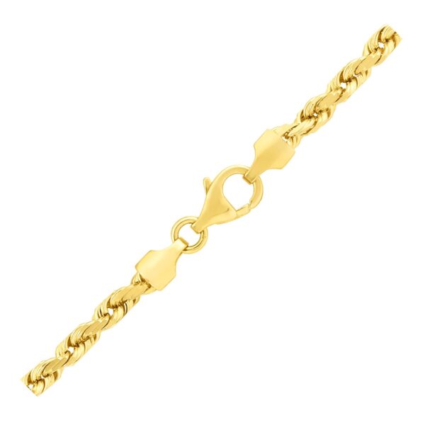 4.0mm 14k Yellow Gold Solid Diamond Cut Rope Chain - Image 2