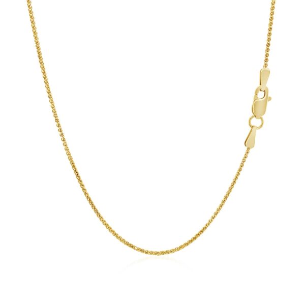 14k Yellow Gold Diamond Cut Round Wheat Chain 1.0mm - Image 3