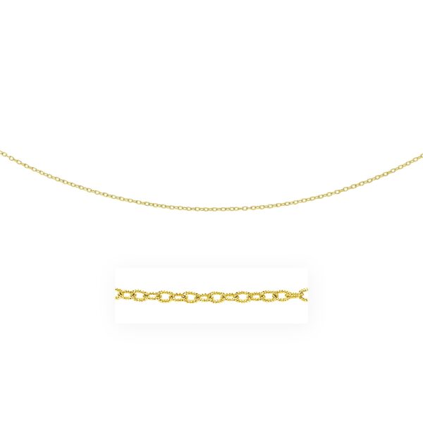 2.5mm 14k Yellow Gold Pendant Chain with Textured Links