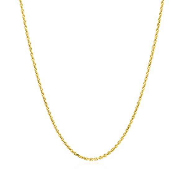 14k Yellow Gold Diamond Cut Cable Link Chain 1.4mm - Image 2