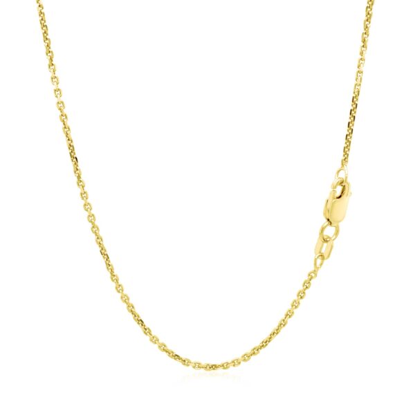 14k Yellow Gold Diamond Cut Cable Link Chain 1.4mm - Image 3