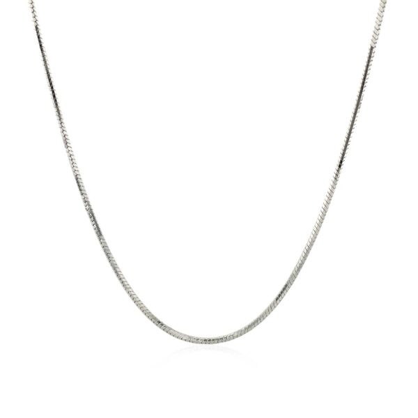 Sterling Silver Rhodium Plated Octagonal Snake Chain 1.1mm - Image 2