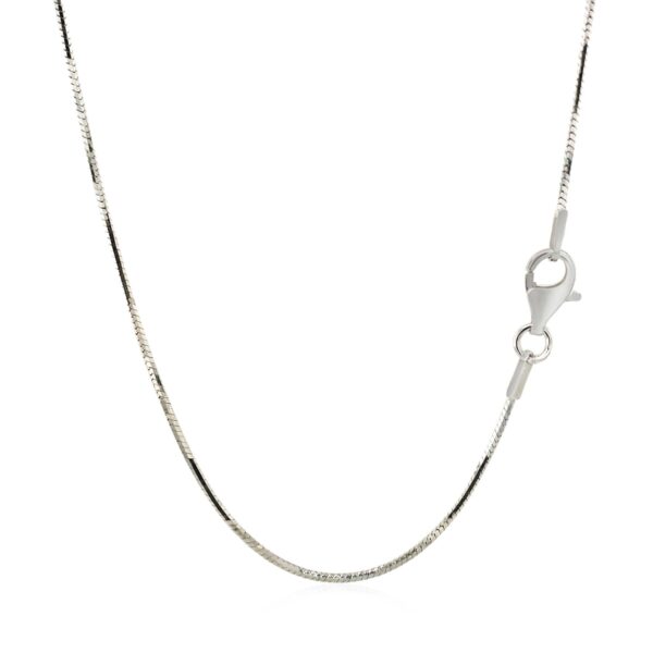 Sterling Silver Rhodium Plated Octagonal Snake Chain 1.1mm - Image 3