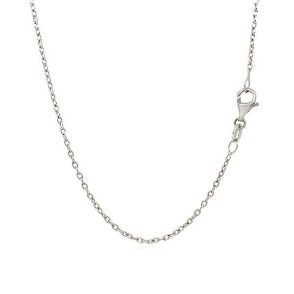 14k White Gold Round Cable Link Chain 1.5mm - Image 3