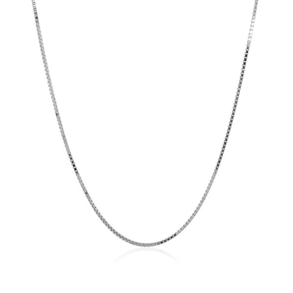 18k White Gold Box Chain 0.8mm - Image 2