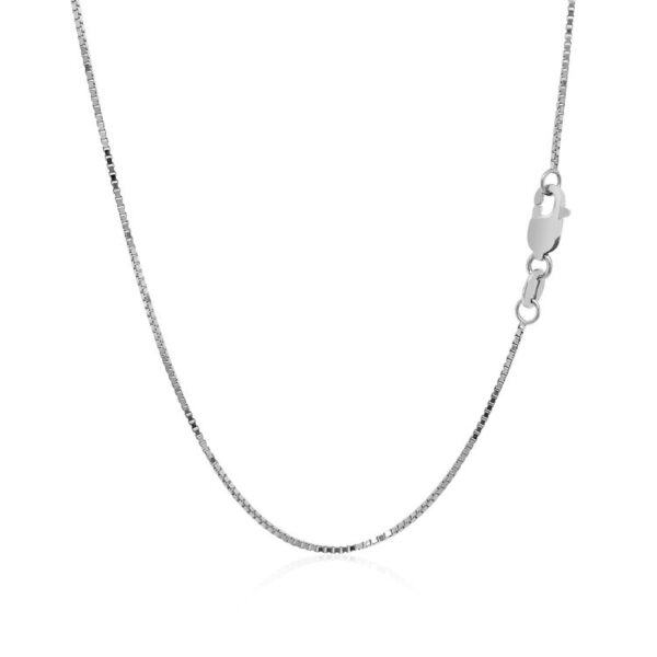 18k White Gold Box Chain 0.8mm - Image 3