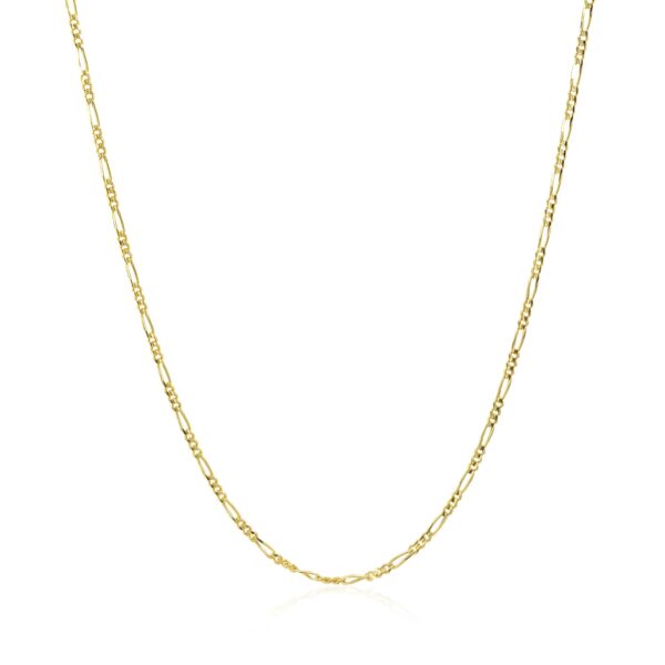 14k Yellow Gold Solid Figaro Chain 1.3mm - Image 2