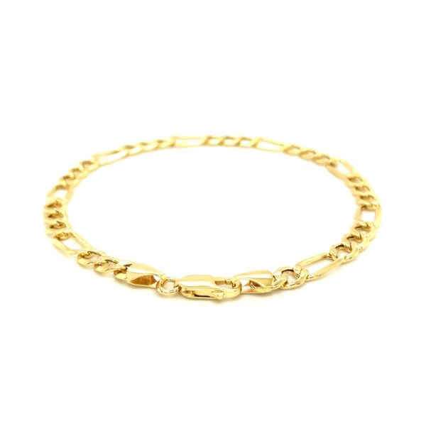 5.4mm 14k Yellow Gold Lite Figaro Bracelet - Image 2