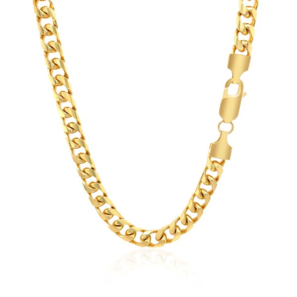 5.8mm 14k Yellow Gold Solid Miami Cuban Chain - Image 3