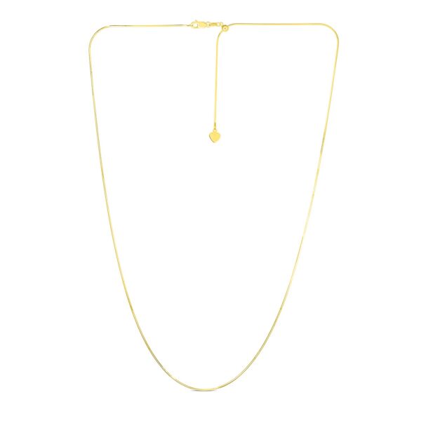 14k Yellow Gold Adjustable Snake Chain 0.85mm - Image 2