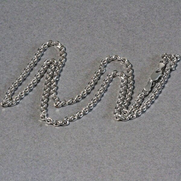 3.1mm 14k White Gold Diamond Cut Cable Link Chain - Image 5