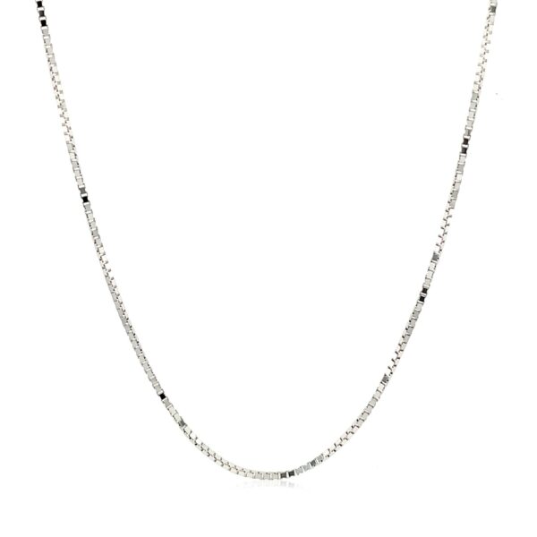 10k White Gold Adjustable Box Chain 0.85mm - Image 2