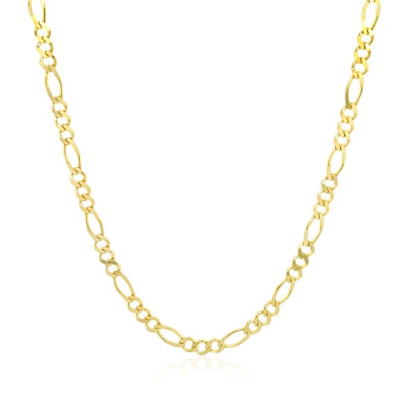 2.8mm 14k Yellow Gold Solid Figaro Chain - Image 2