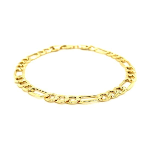 6.5mm 14k Yellow Gold Lite Figaro Bracelet - Image 2