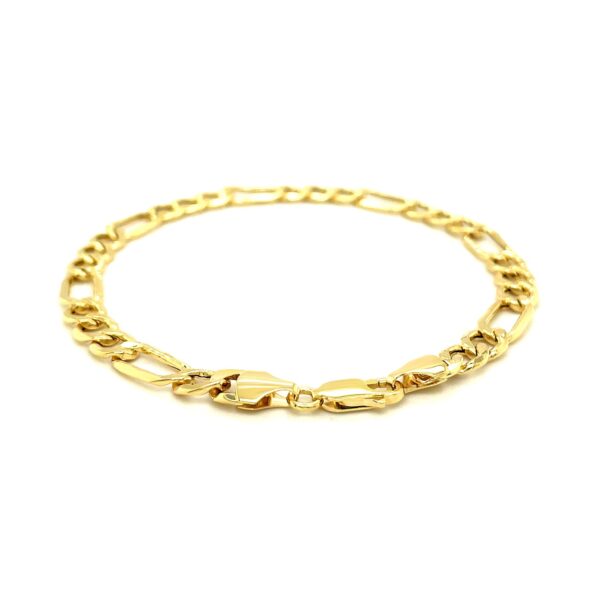 6.5mm 14k Yellow Gold Lite Figaro Bracelet - Image 3