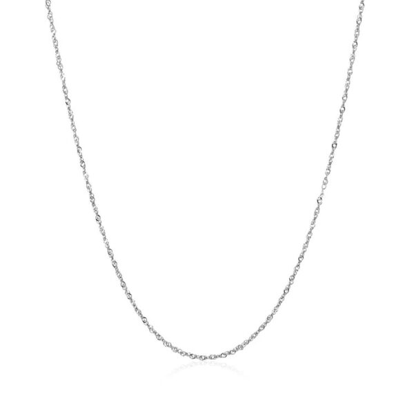 14k White Gold Singapore Chain 0.8mm - Image 2