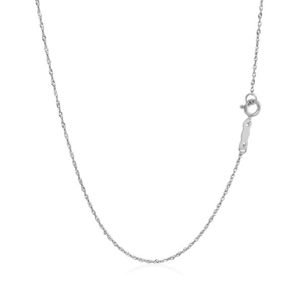 14k White Gold Singapore Chain 0.8mm - Image 3