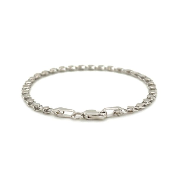 2.9mm 14k White Gold Heart Bracelet - Image 3