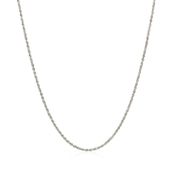 14k White Gold Adjustable Rope Chain 1.0mm - Image 2