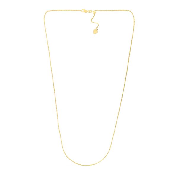 14k Yellow Gold Adjustable Rope Chain 1.0mm - Image 2