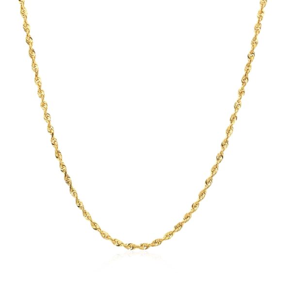 14k Yellow Gold Solid Diamond Cut Rope Chain 1.5mm - Image 2