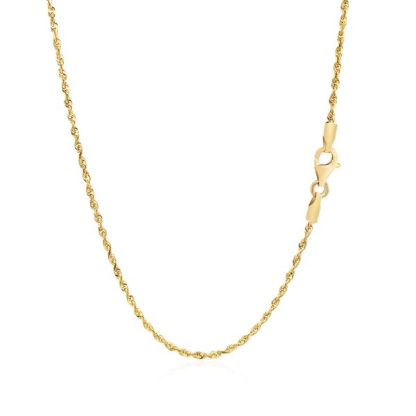 14k Yellow Gold Solid Diamond Cut Rope Chain 1.5mm - Image 3