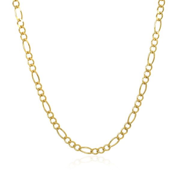 3.0mm 10k Yellow Gold Solid Figaro Chain - Image 2