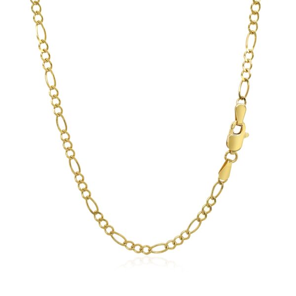 3.0mm 10k Yellow Gold Solid Figaro Chain - Image 3