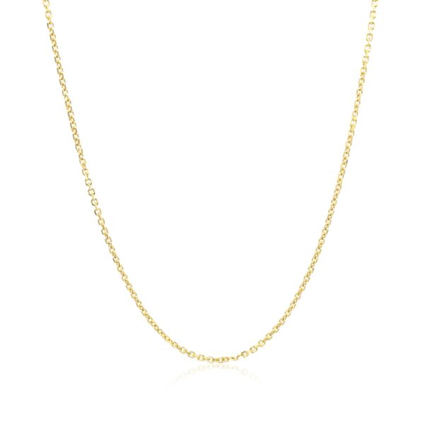 14k Yellow Gold Diamond Cut Cable Link Chain 1.1mm - Image 2