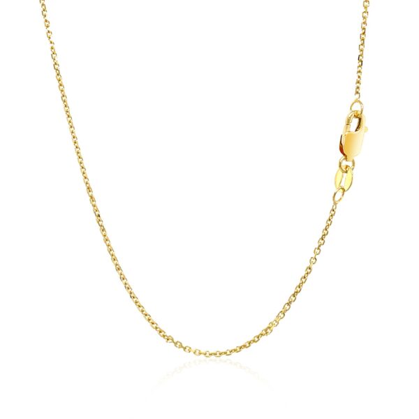 14k Yellow Gold Diamond Cut Cable Link Chain 1.1mm - Image 3