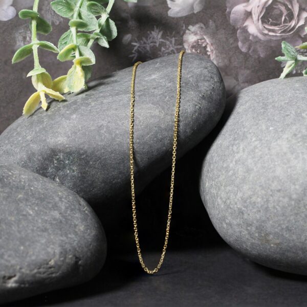 14k Yellow Gold Diamond Cut Cable Link Chain 1.1mm - Image 4