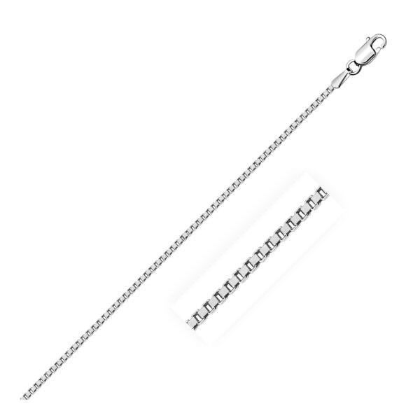 14k White Gold Classic Box Chain 1.1mm