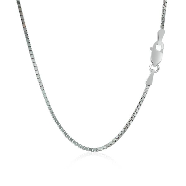 14k White Gold Classic Box Chain 1.1mm - Image 3