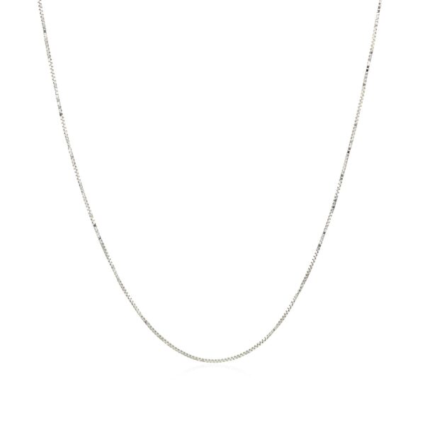 10k White Gold Classic Box Chain 0.45mm - Image 2