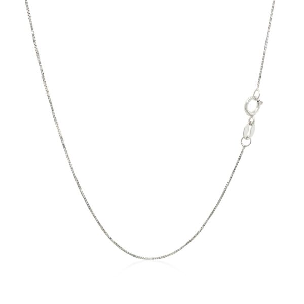 10k White Gold Classic Box Chain 0.45mm - Image 3