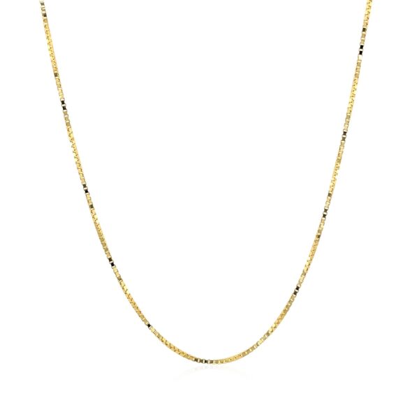 14k Yellow Gold Classic Box Chain 0.7mm - Image 2