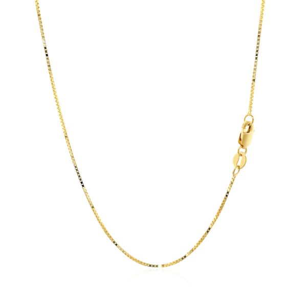 14k Yellow Gold Classic Box Chain 0.7mm - Image 3