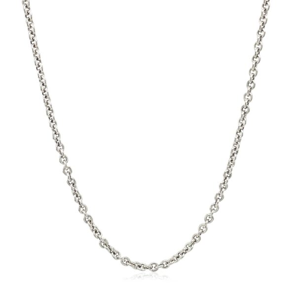 2.2mm 14k White Gold Forsantina Lite Cable Link Chain - Image 2