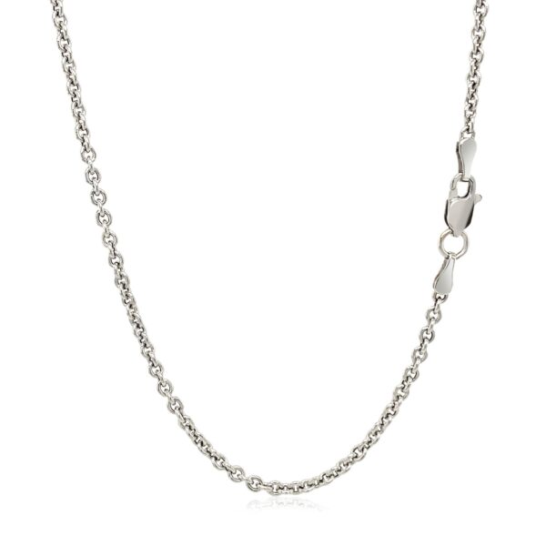 2.2mm 14k White Gold Forsantina Lite Cable Link Chain - Image 3