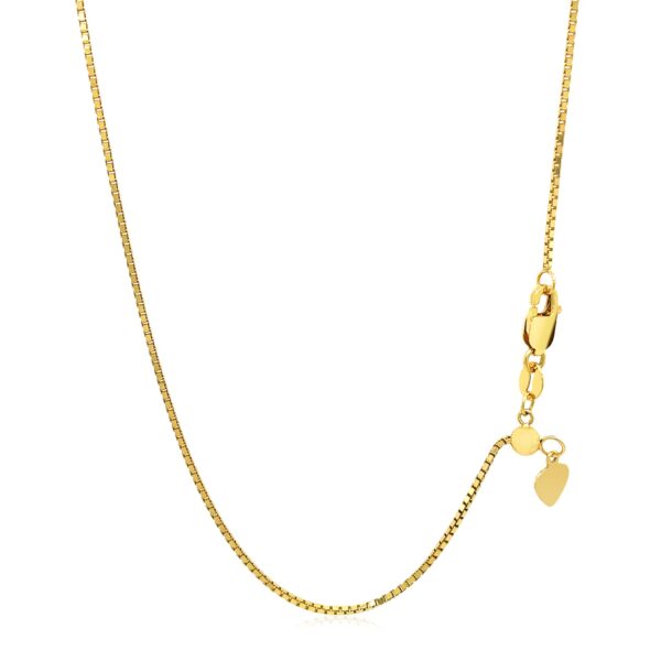 14k Yellow Gold Adjustable Box Chain 1.1mm - Image 3