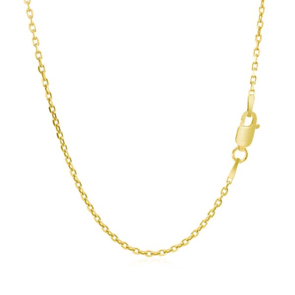 14k Yellow Gold Diamond Cut Cable Link Chain 1.5mm - Image 3