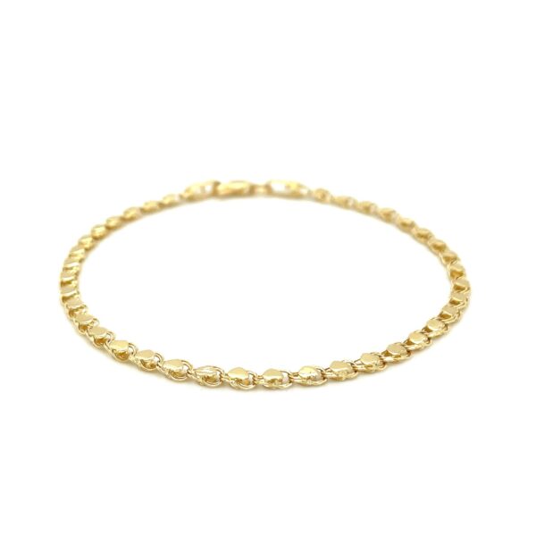 2.9mm 14k Yellow Gold Heart Bracelet - Image 2