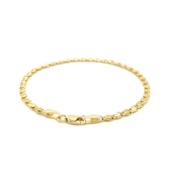 2.9mm 14k Yellow Gold Heart Bracelet - Image 3