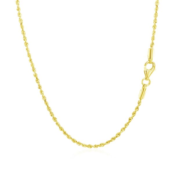 10k Yellow Gold Solid Diamond Cut Rope Chain 1.5mm - Image 2