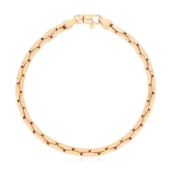 14k Rose Gold High Polish Compressed Cable Link Bracelet - Image 2