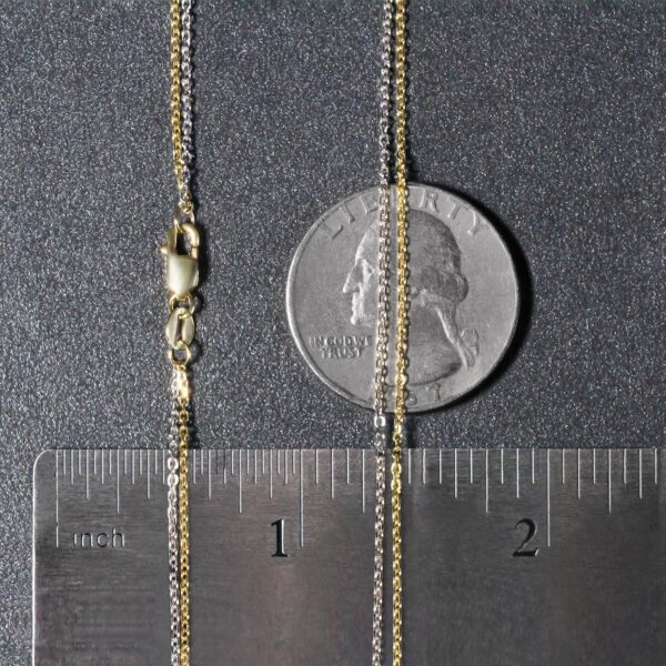 14k Two-Tone Double Strand Cable Pendant Chain 1.1mm - Image 5