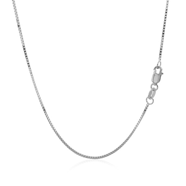 14k White Gold Classic Box Chain 0.8mm - Image 3