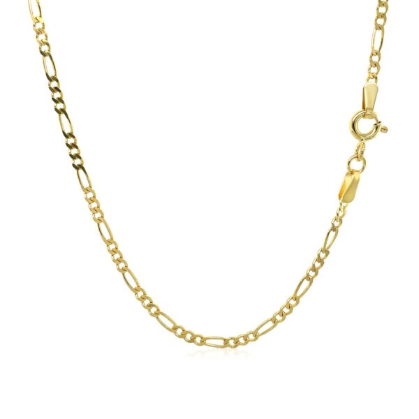 14k Yellow Gold Solid Figaro Chain 1.9mm - Image 3