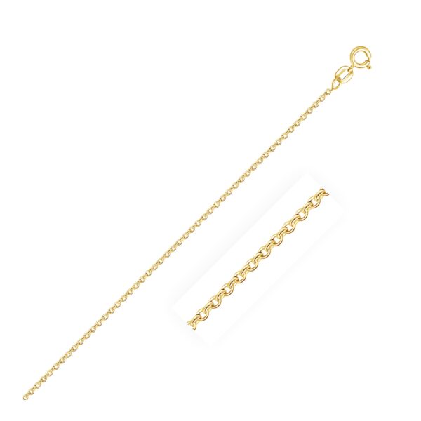 14k Yellow Gold Diamond Cut Cable Link Chain 1.1mm