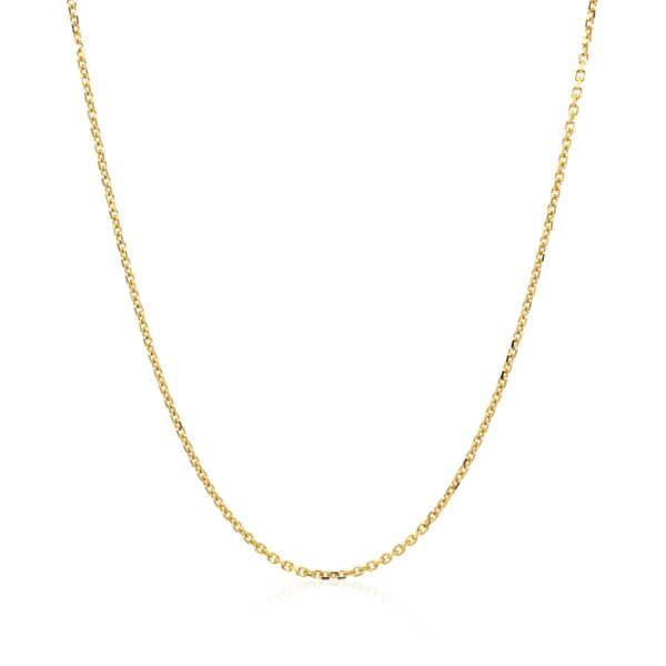 14k Yellow Gold Diamond Cut Cable Link Chain 1.1mm - Image 2